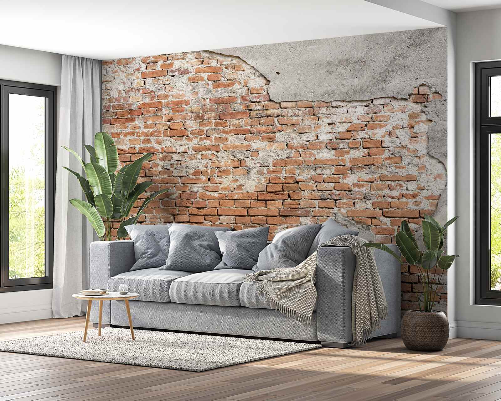 Фотошпалери частина старовинної цегляної огорожі