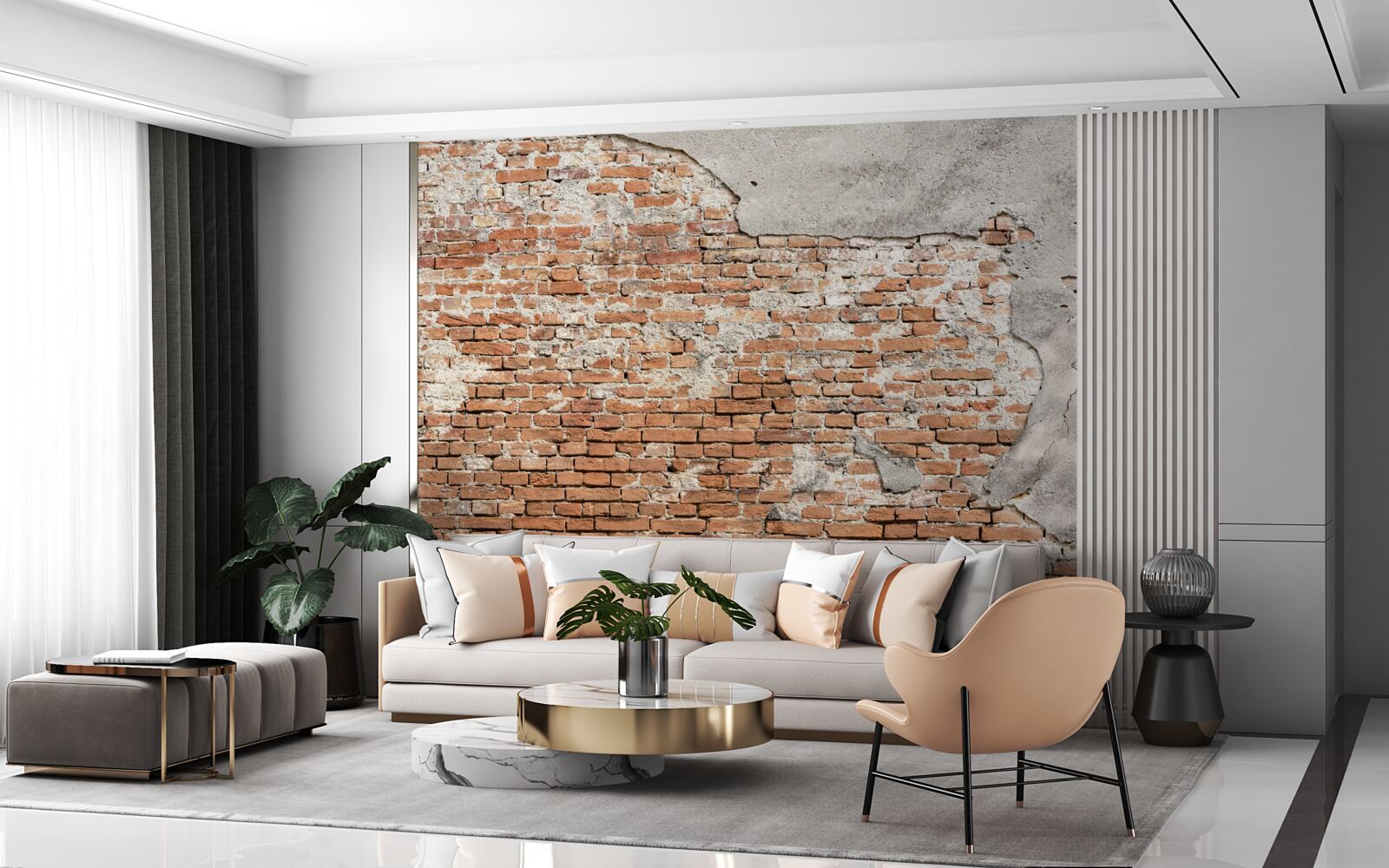 Фотошпалери частина старовинної цегляної огорожі