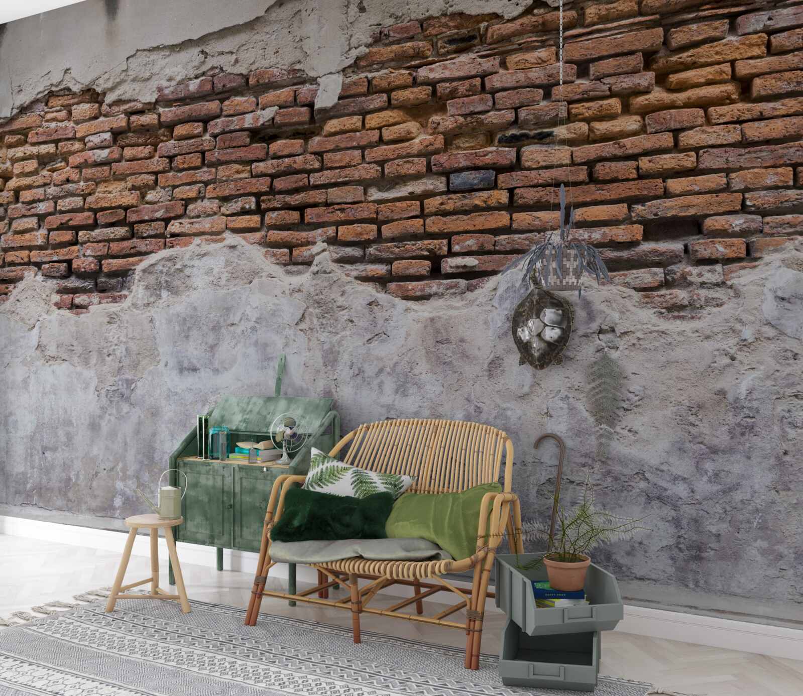 Фотошпалери Стіна, стара і порожня, з цегли