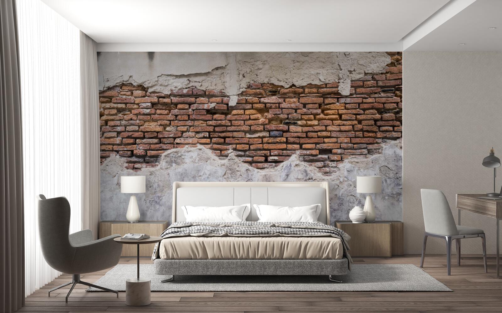 Фотошпалери Стіна, стара і порожня, з цегли