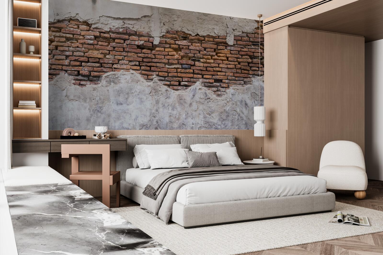 Фотошпалери Стіна, стара і порожня, з цегли