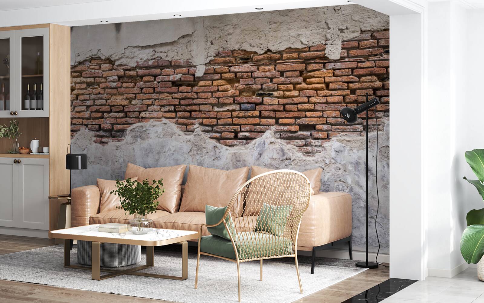 Фотошпалери Стіна, стара і порожня, з цегли