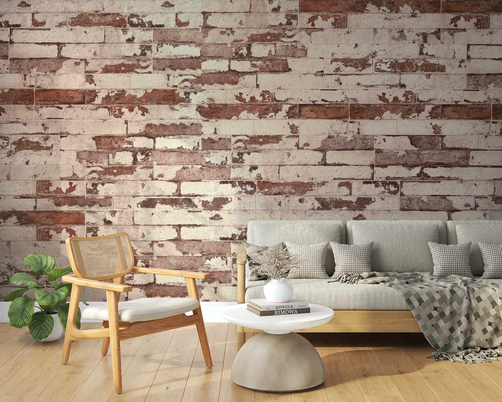 Фотошпалери стара цегляна стіна з подряпаною поверхнею