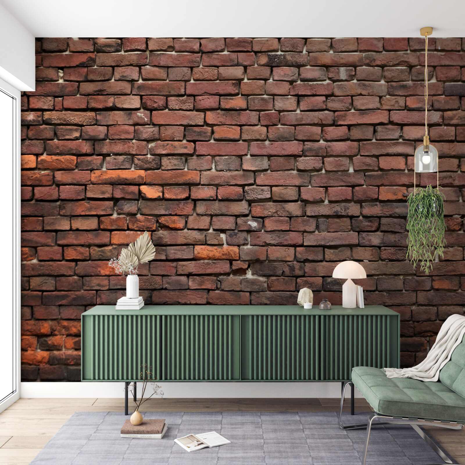 Фотошпалери темна цегляна стіна, старша за роки