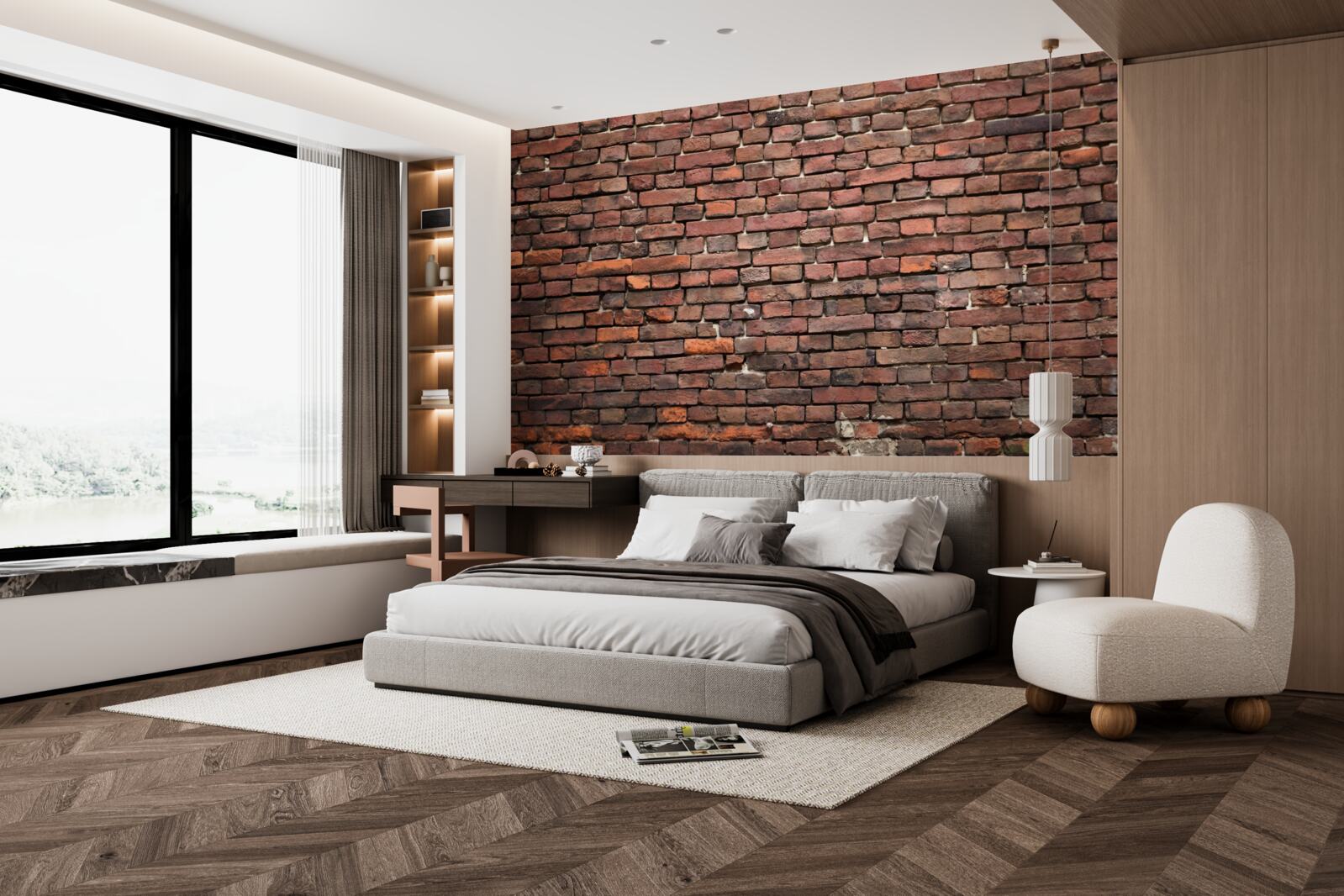 Фотошпалери темна цегляна стіна, старша за роки