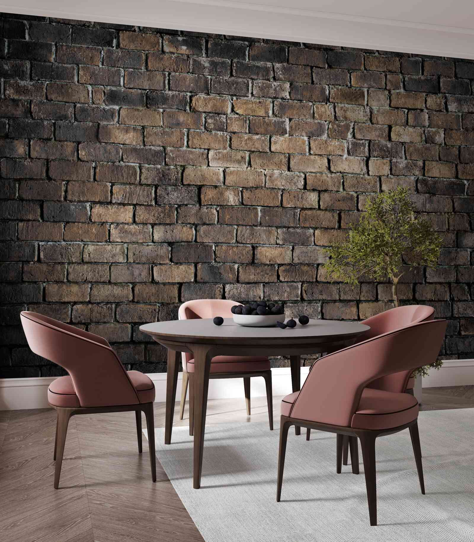 Фотошпалери темний колір цегляної стіни