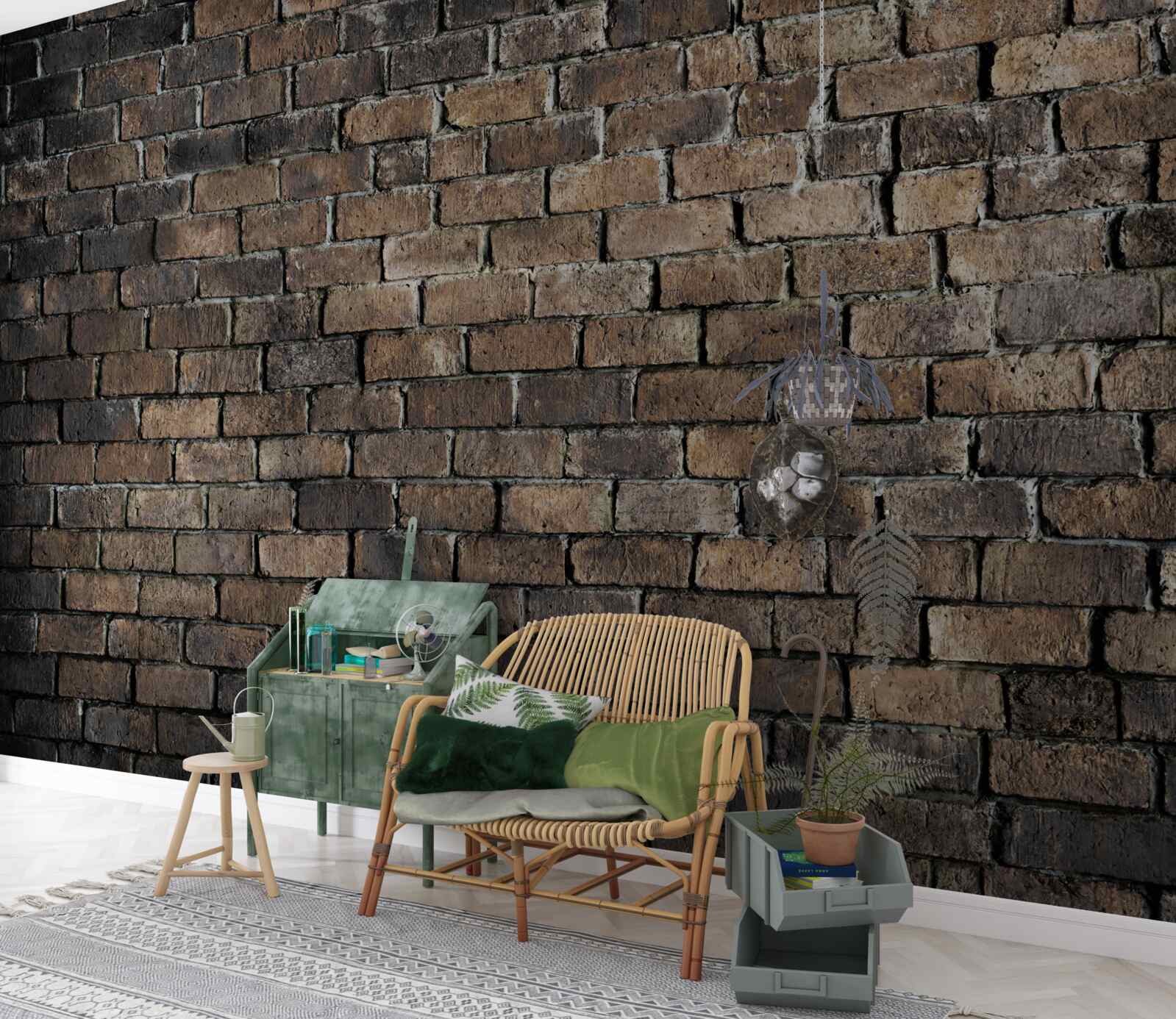 Фотошпалери темний колір цегляної стіни