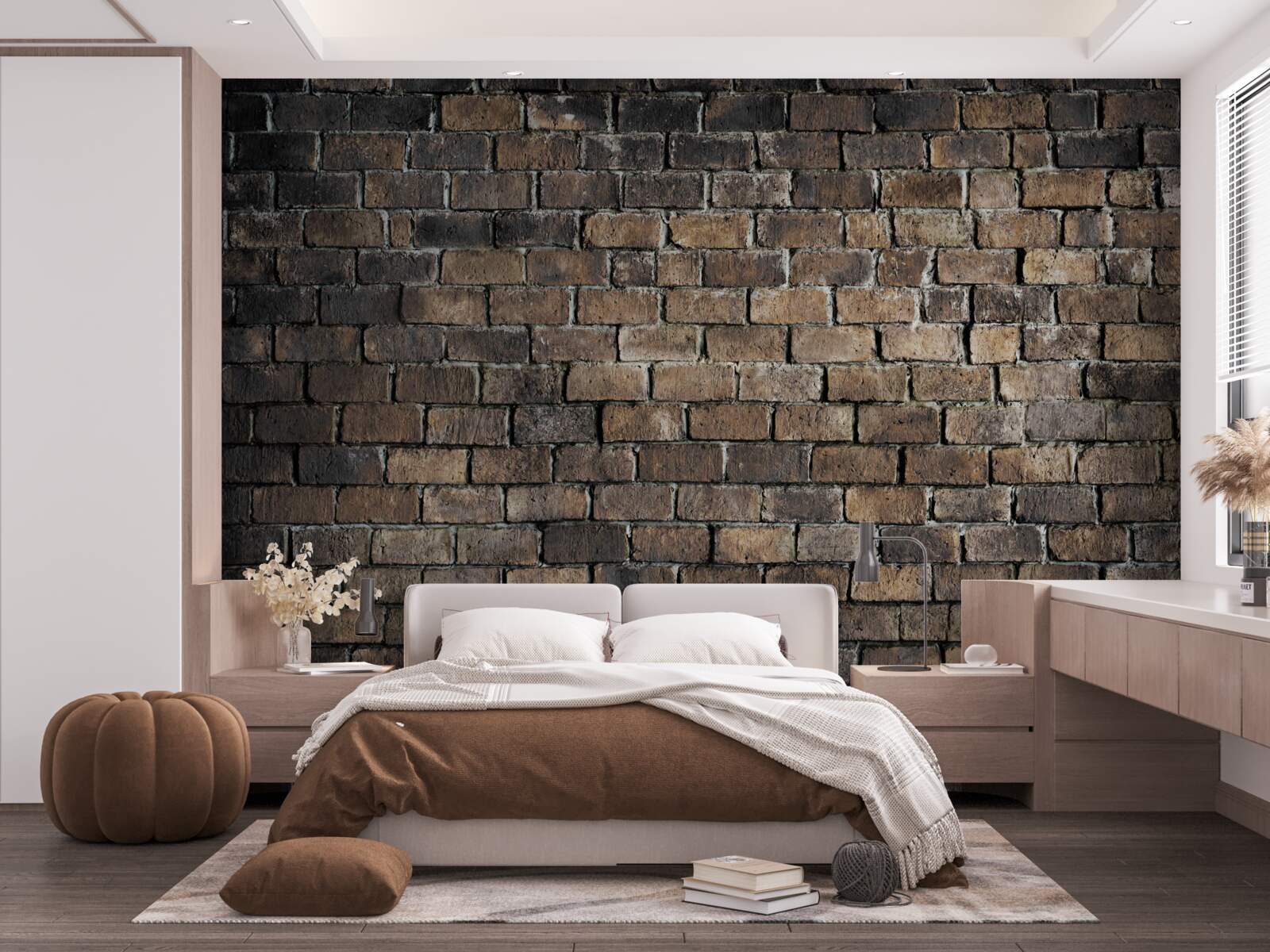 Фотошпалери темний колір цегляної стіни