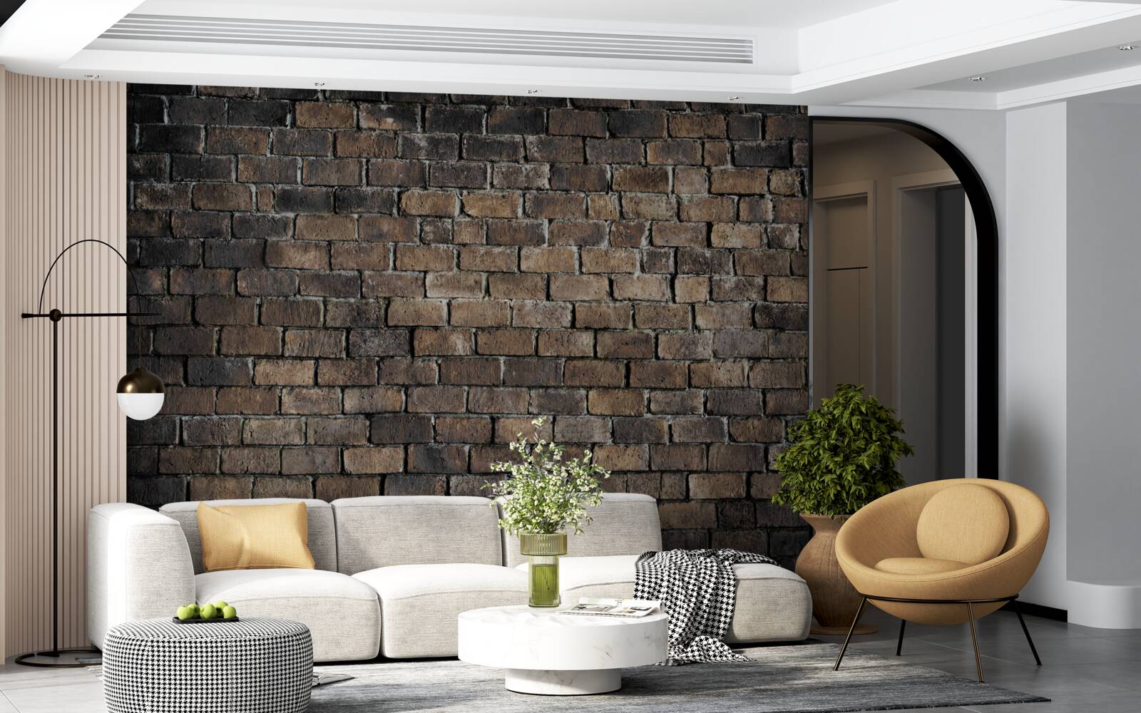 Фотошпалери темний колір цегляної стіни