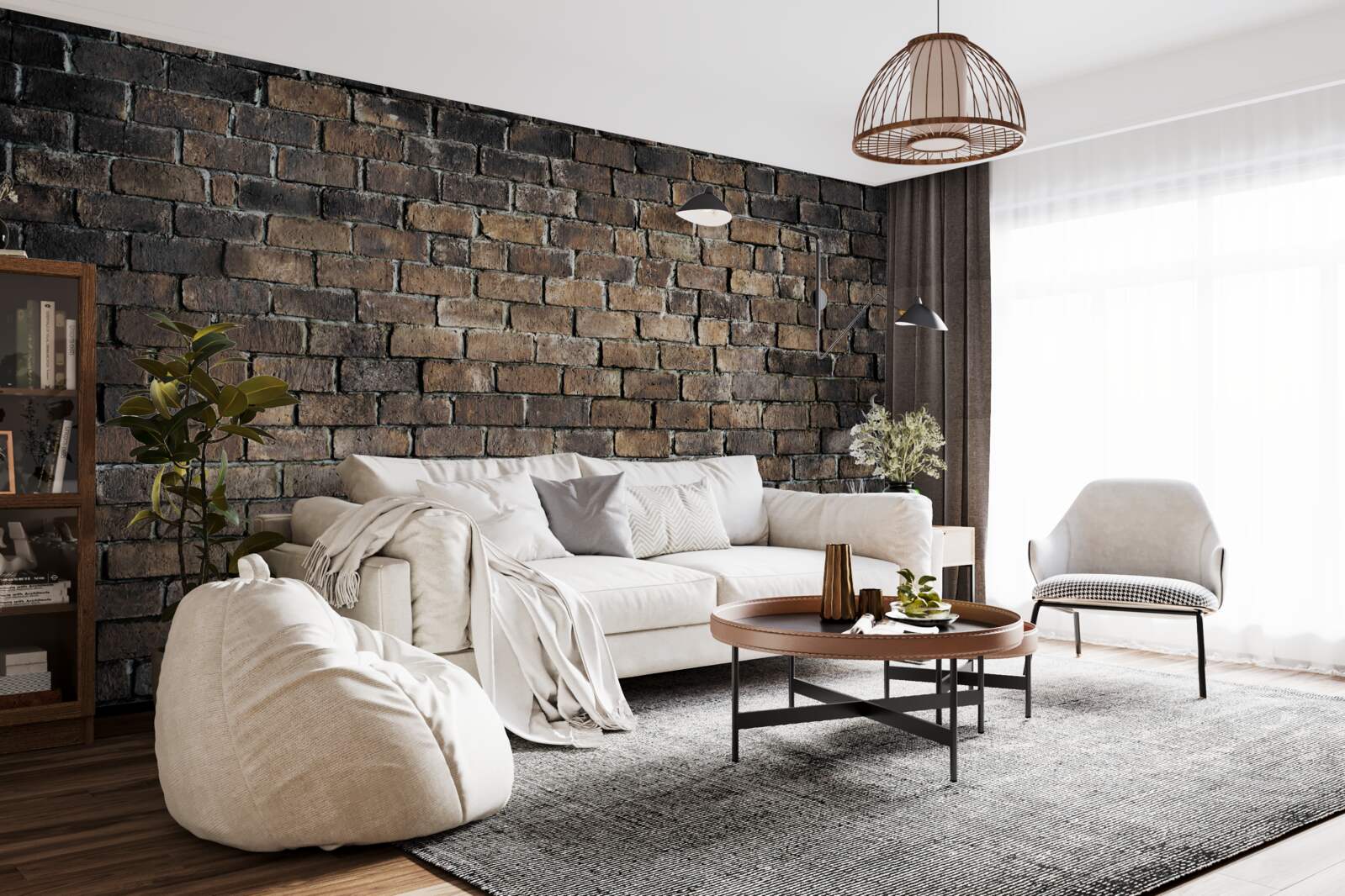 Фотошпалери темний колір цегляної стіни