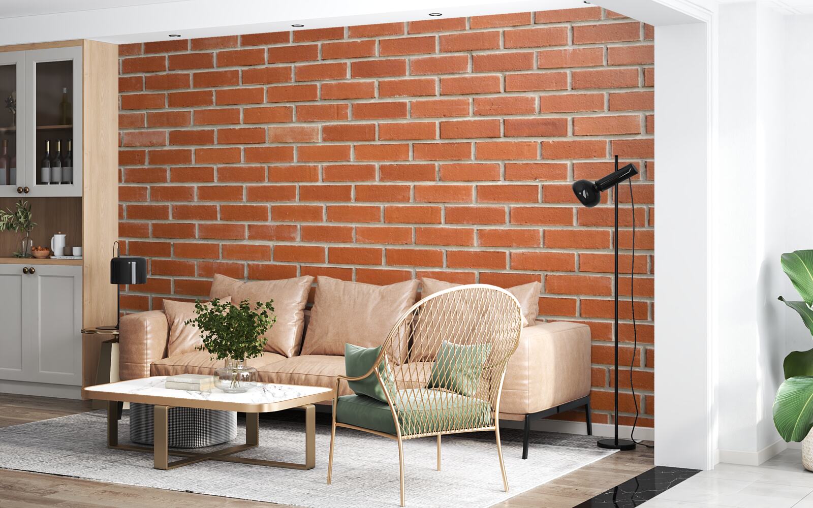 Фотошпалери Стіна з червоної цегли, покладена гладко