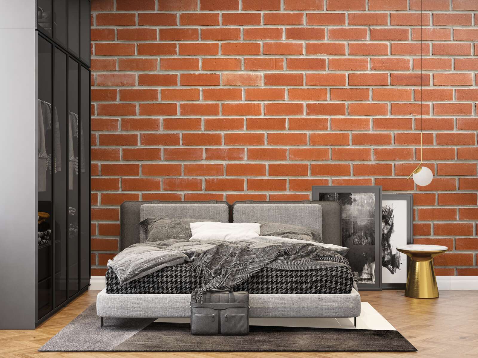 Фотошпалери Стіна з червоної цегли, покладена гладко