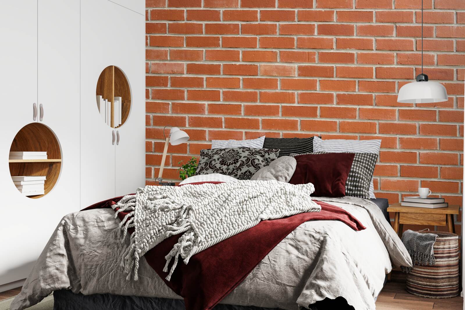 Фотошпалери Стіна з червоної цегли, покладена гладко
