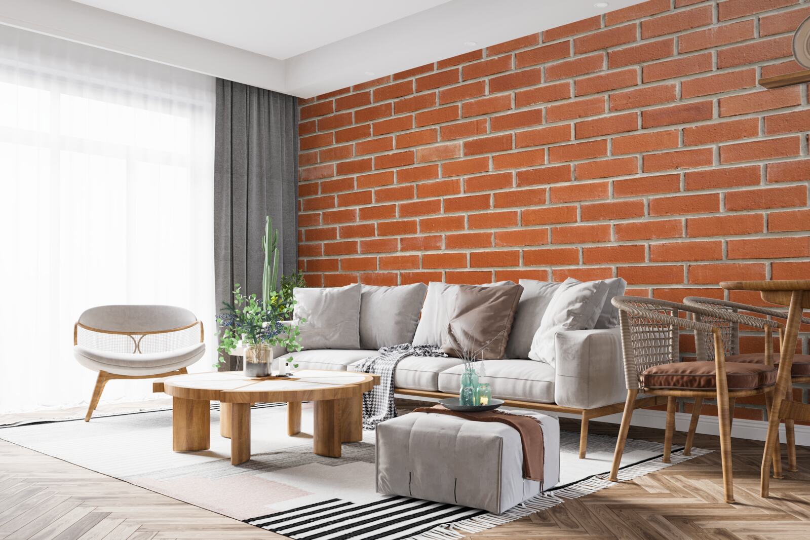Фотошпалери Стіна з червоної цегли, покладена гладко