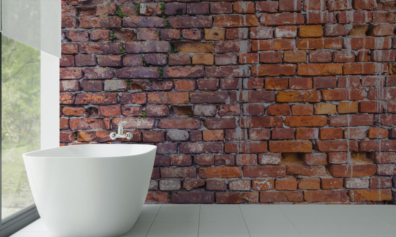 Фотошпалери протікання на історичній цегляній стіні