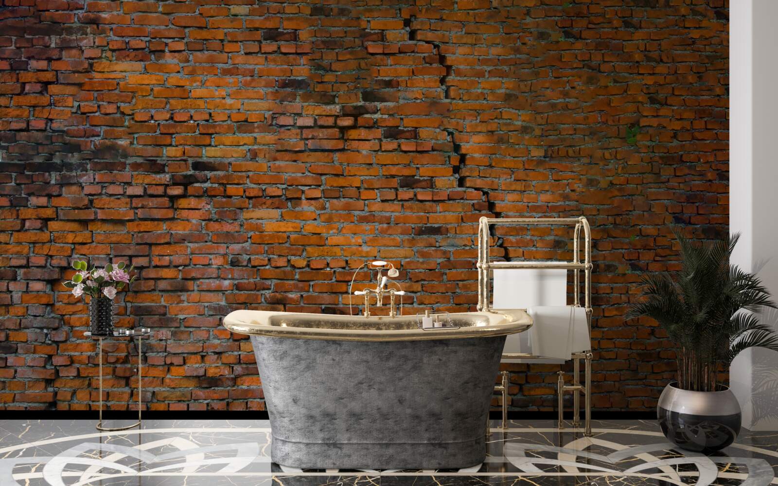 Фотошпалери велика тріщина в цегляній стіні