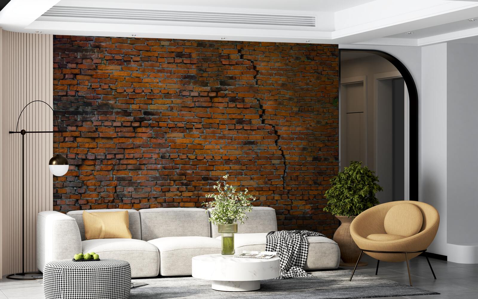 Фотошпалери велика тріщина в цегляній стіні