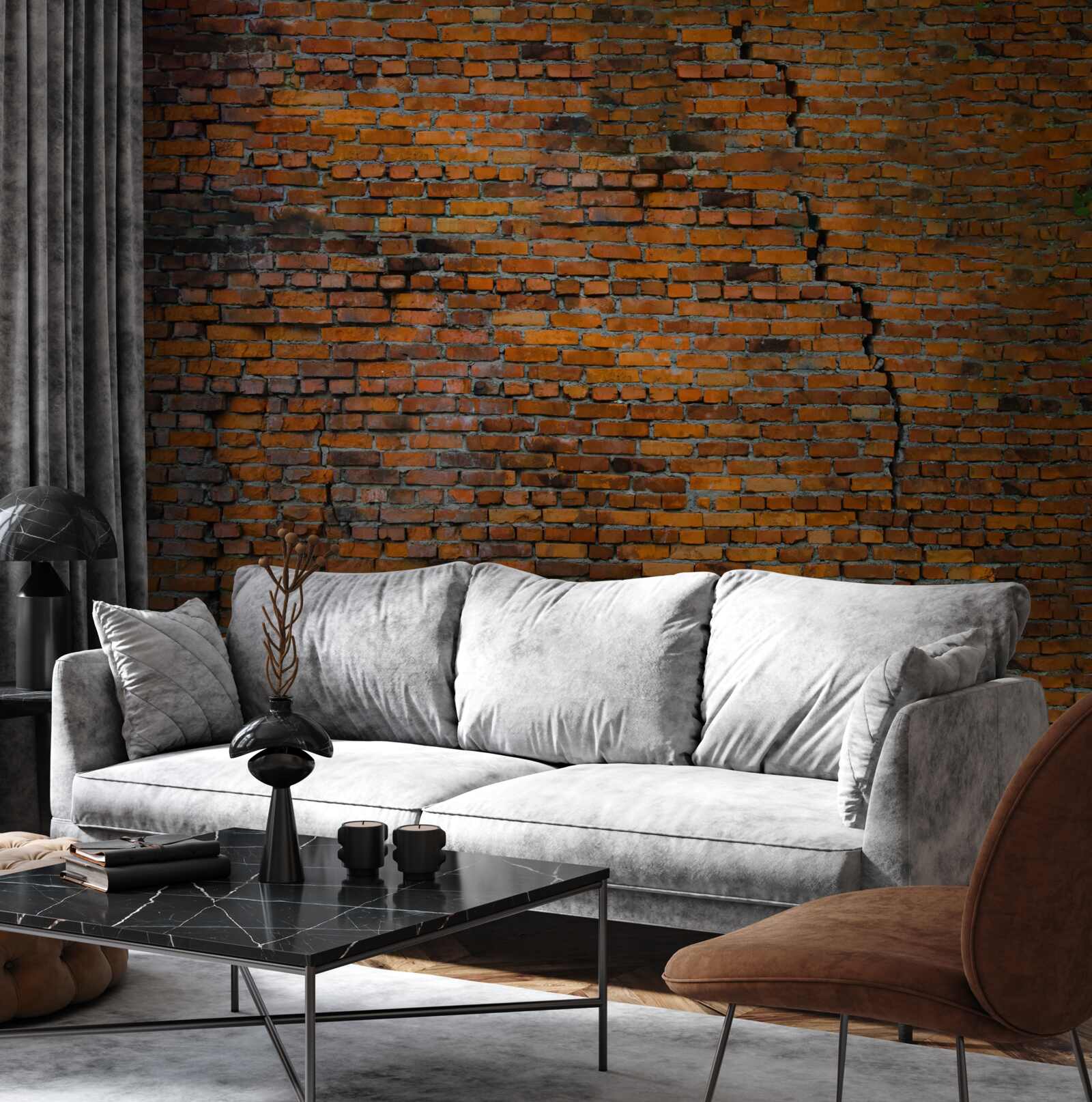 Фотошпалери велика тріщина в цегляній стіні