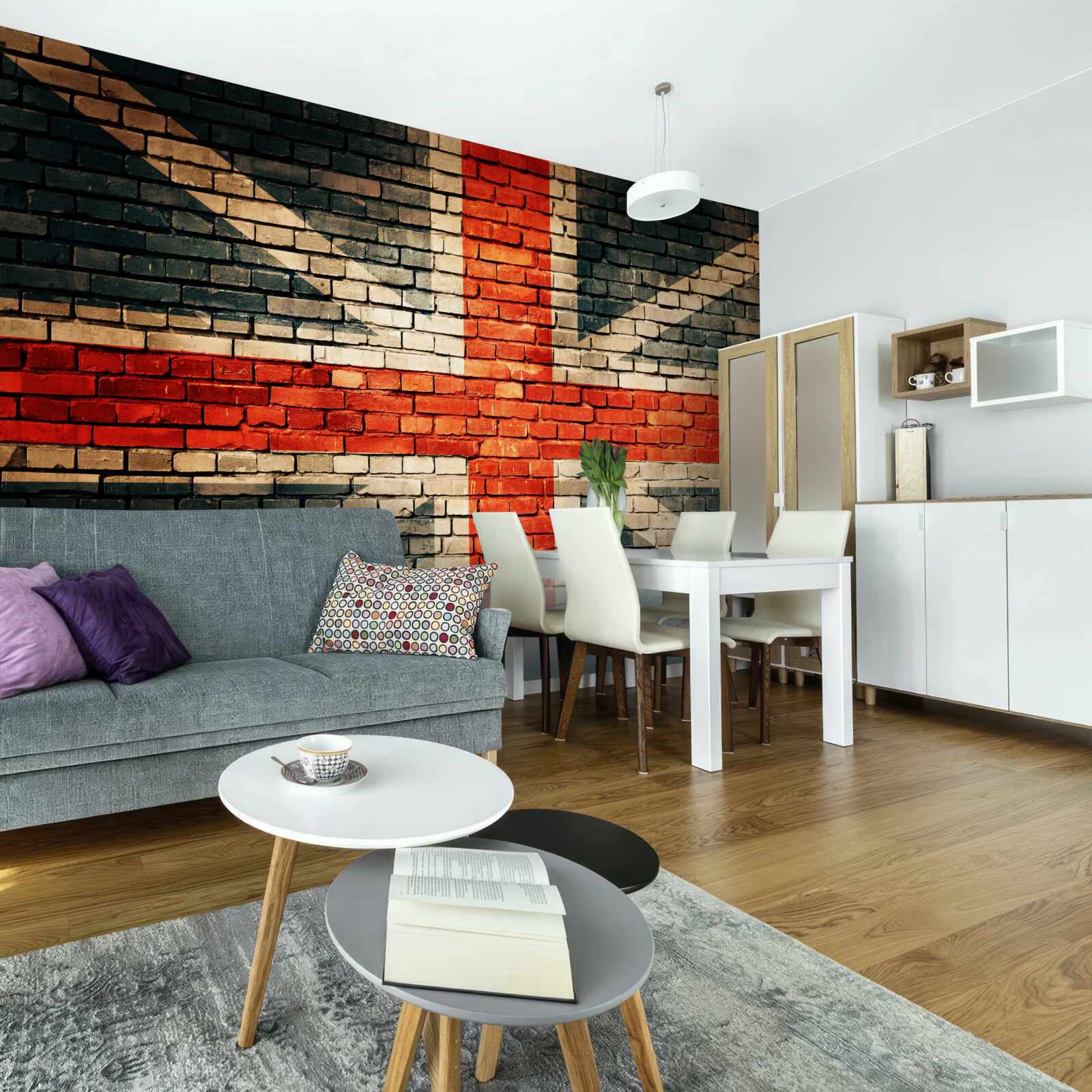 Фотошпалери британський прапор на цегляній стіні