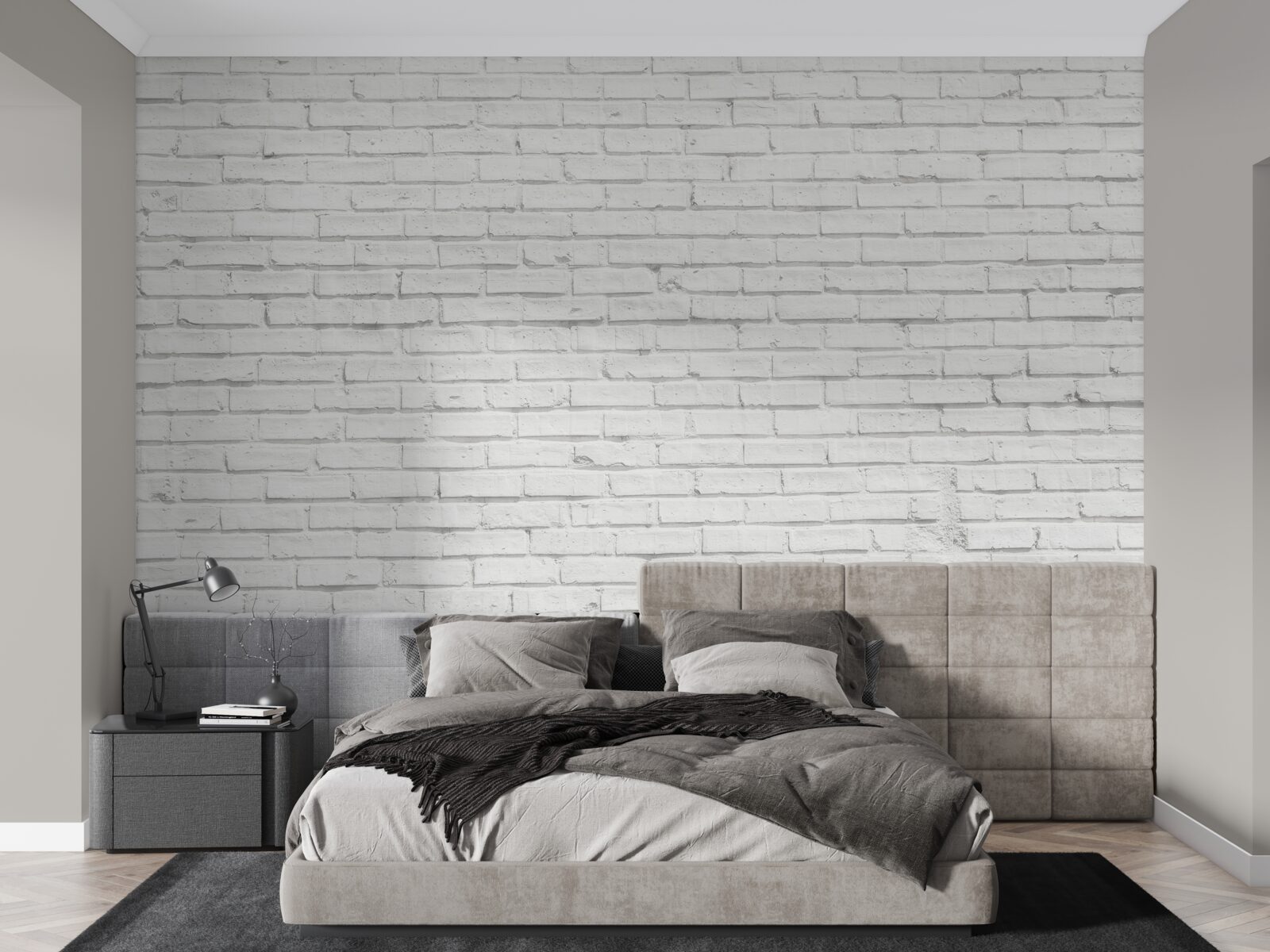 Фотошпалери біла цегляна основа