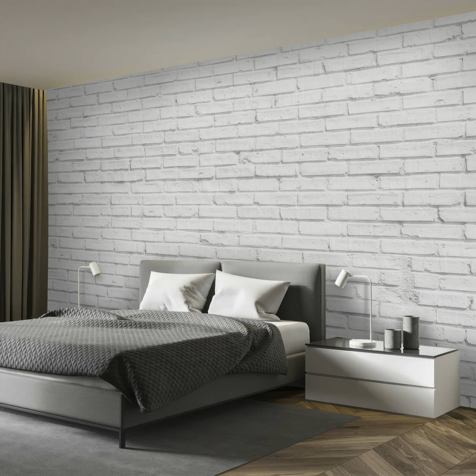 Фотошпалери біла цегляна основа