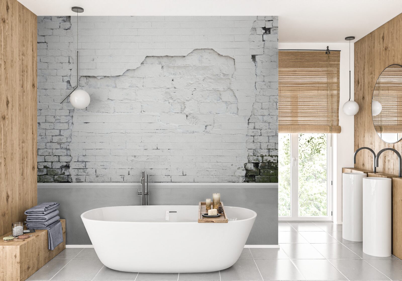 Фотошпалери цегляна кладка, що зазнала впливу часу