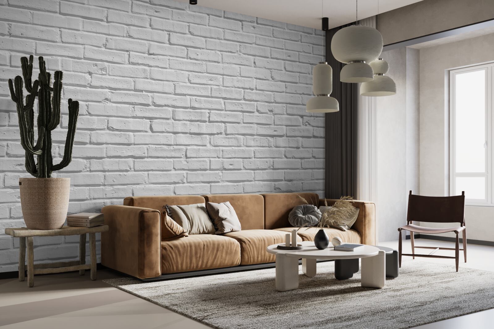 Фотошпалери Цегляна стіна пофарбована в білий колір