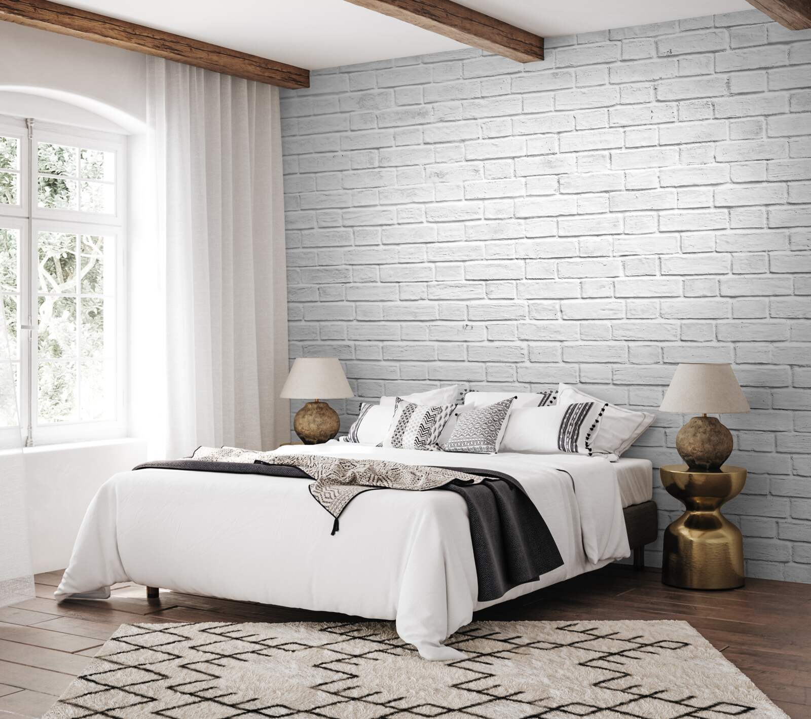 Фотошпалери будівля з білої цегли