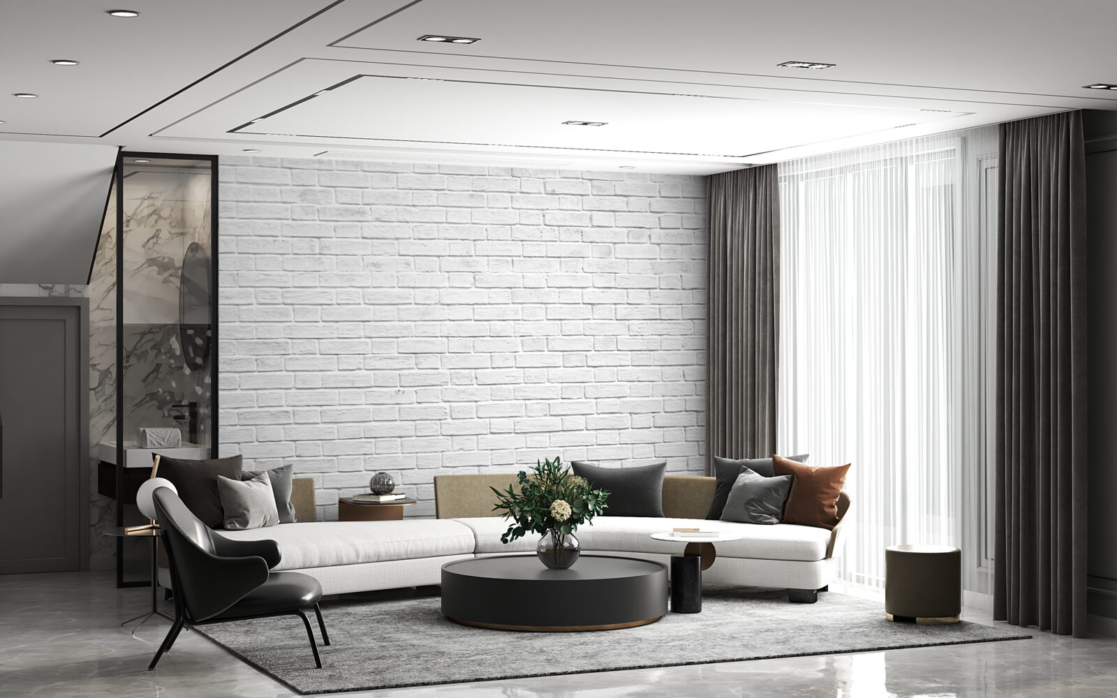 Фотошпалери будівля з білої цегли