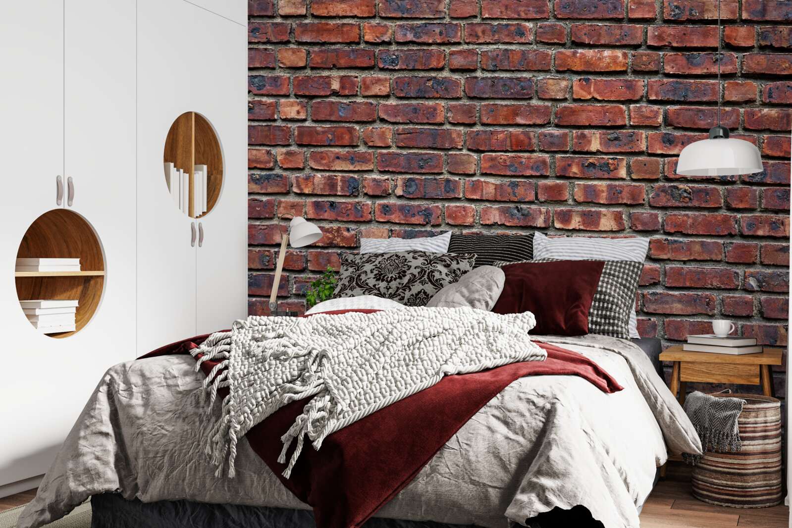 Фотошпалери темна цегляна стіна