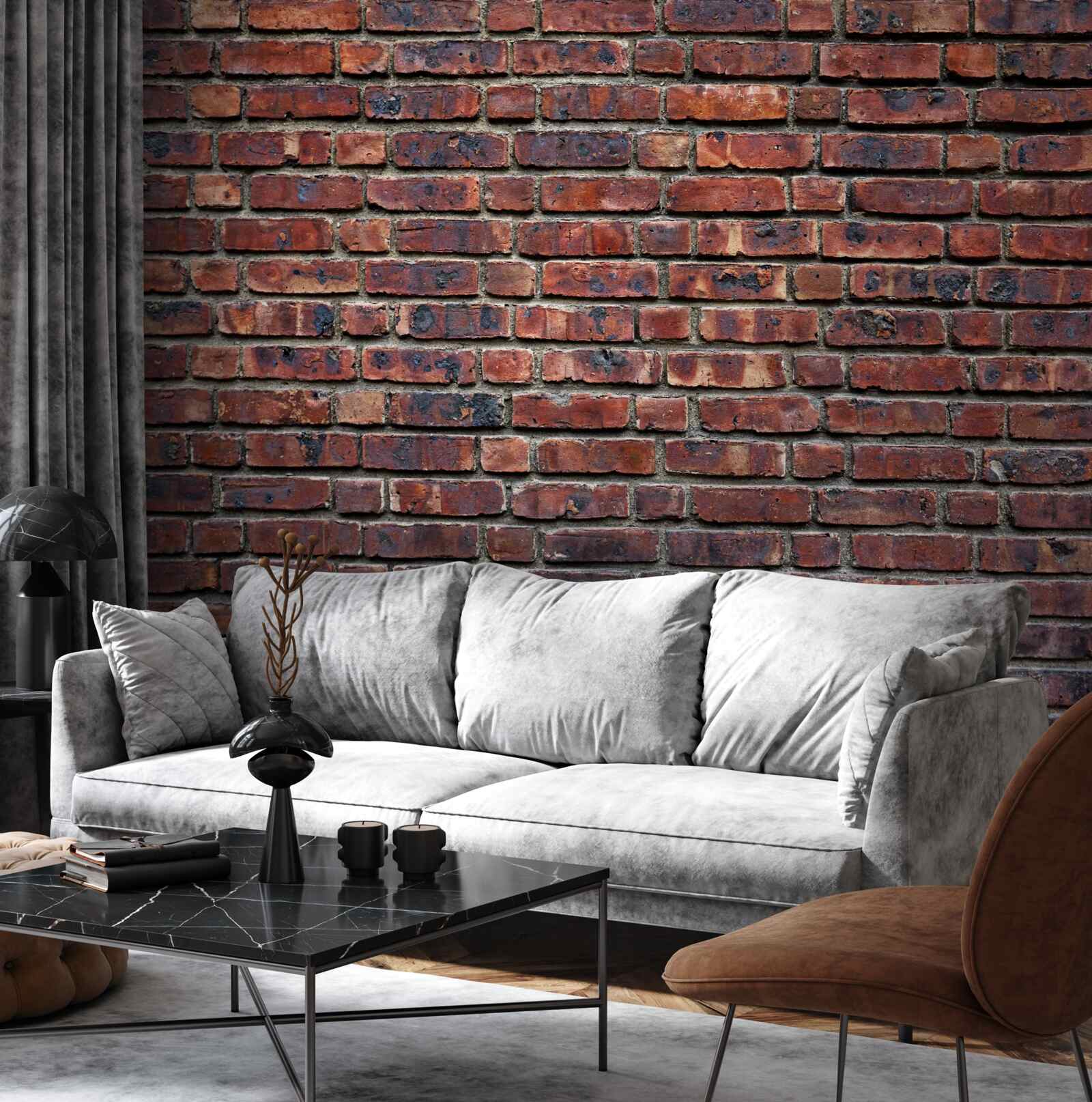 Фотошпалери темна цегляна стіна