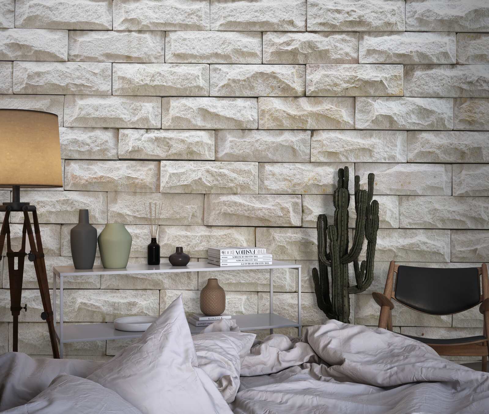 Фотошпалери світла кам'яна стіна