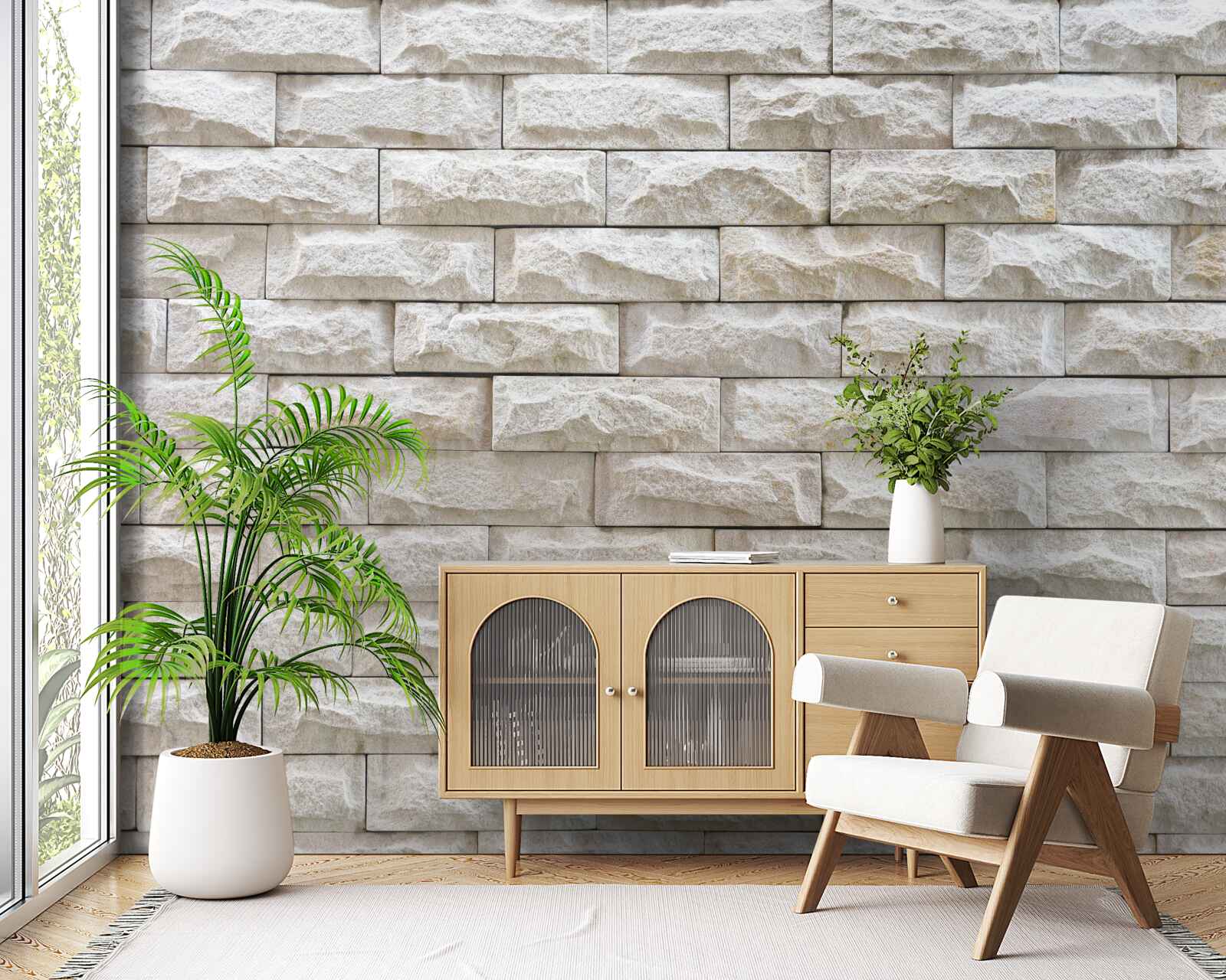 Фотошпалери світла кам'яна стіна