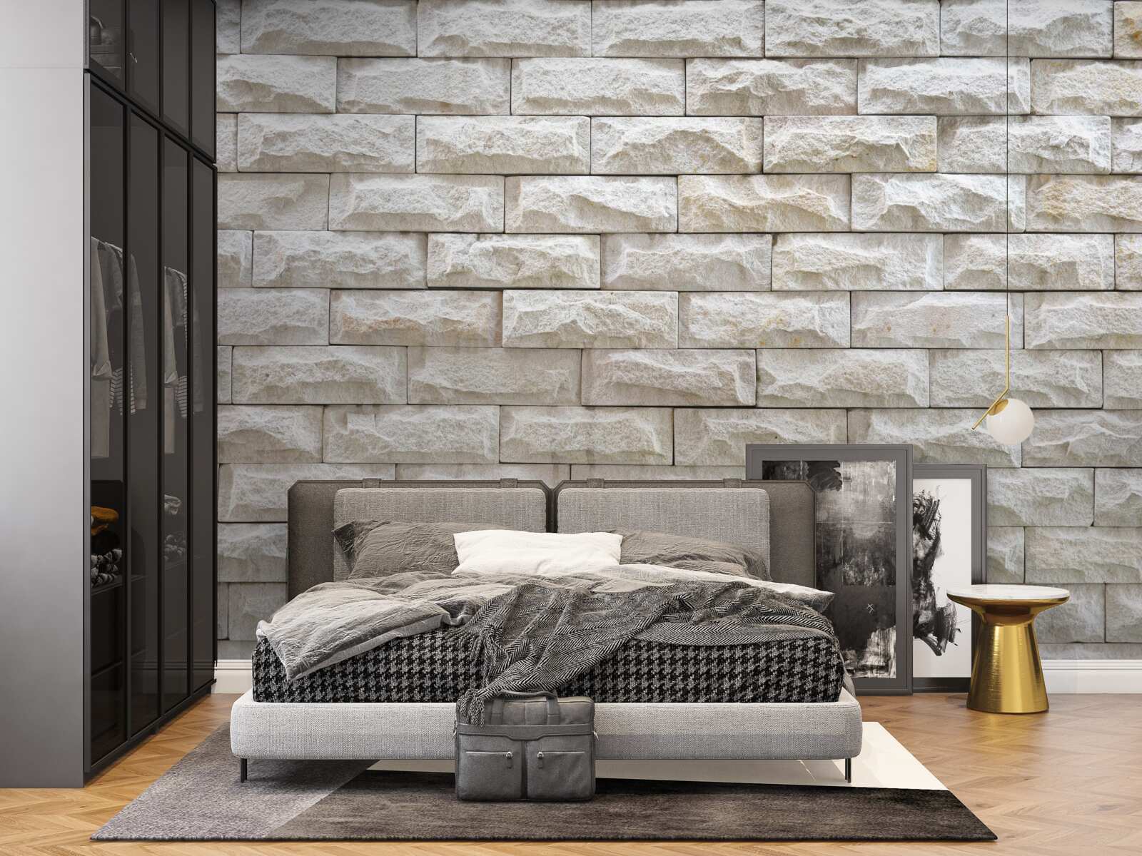 Фотошпалери світла кам'яна стіна