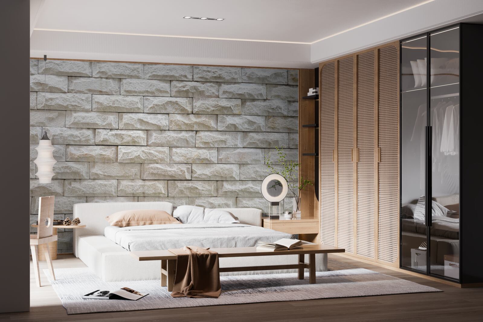 Фотошпалери світла кам'яна стіна