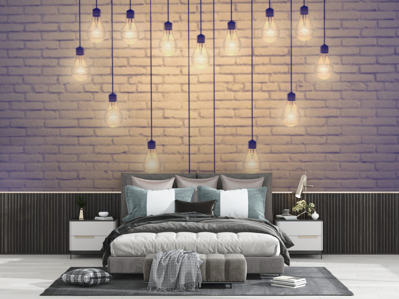 Фотошпалери на кипарисовому тлі стіни з'являється серце з флуоресцентних ламп