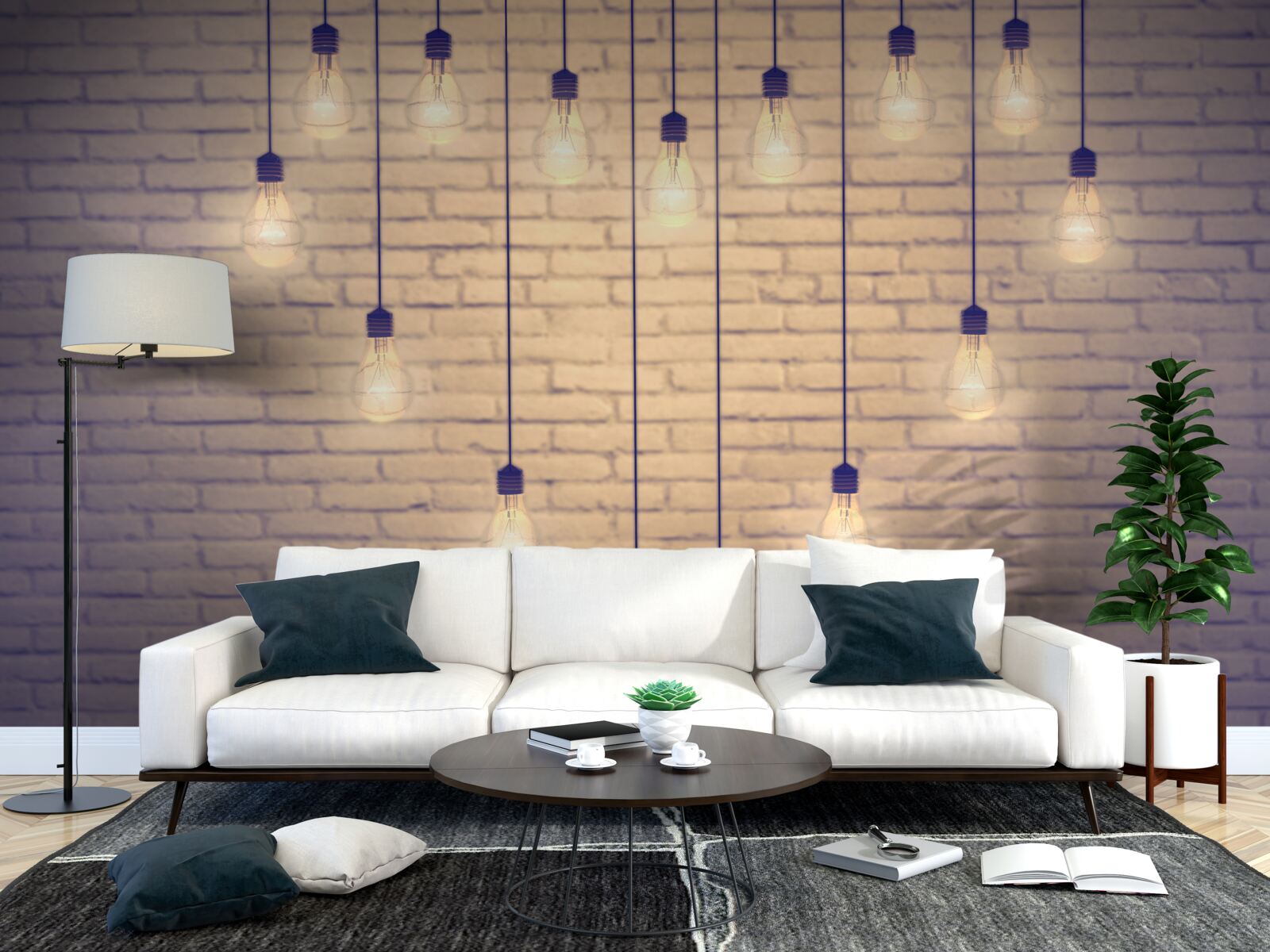 Фотошпалери на кипарисовому тлі стіни з'являється серце з флуоресцентних ламп