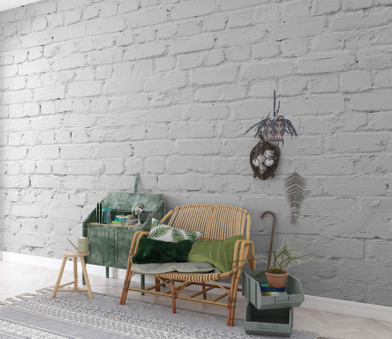 Фотошпалери біла цегляна стіна