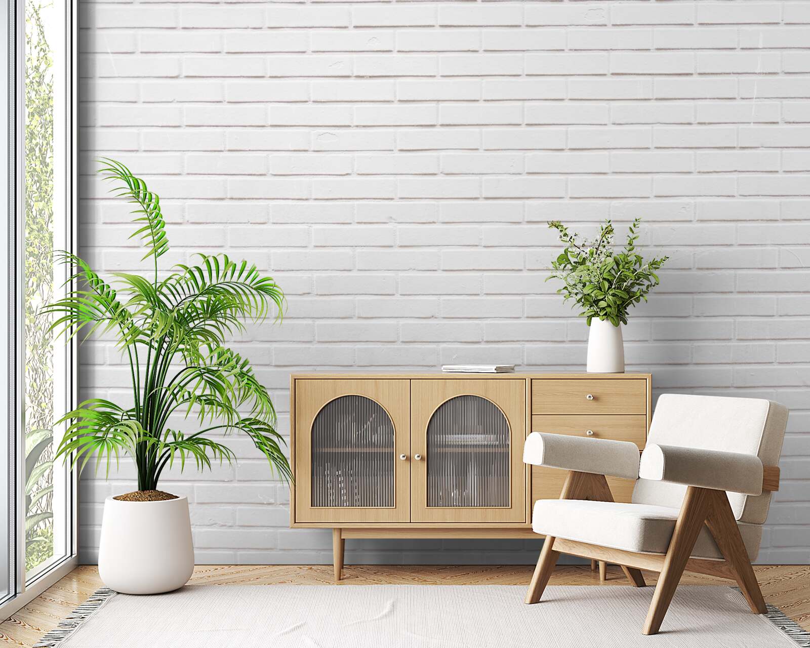 Фотошпалери цегляна стіна незаймано біла