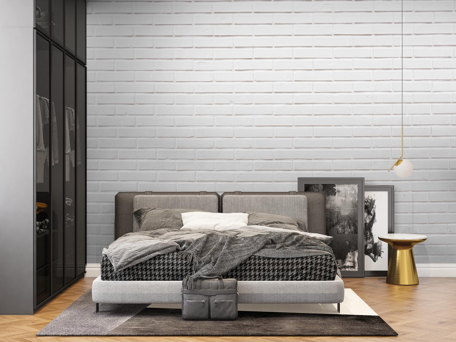 Фотошпалери цегляна стіна незаймано біла