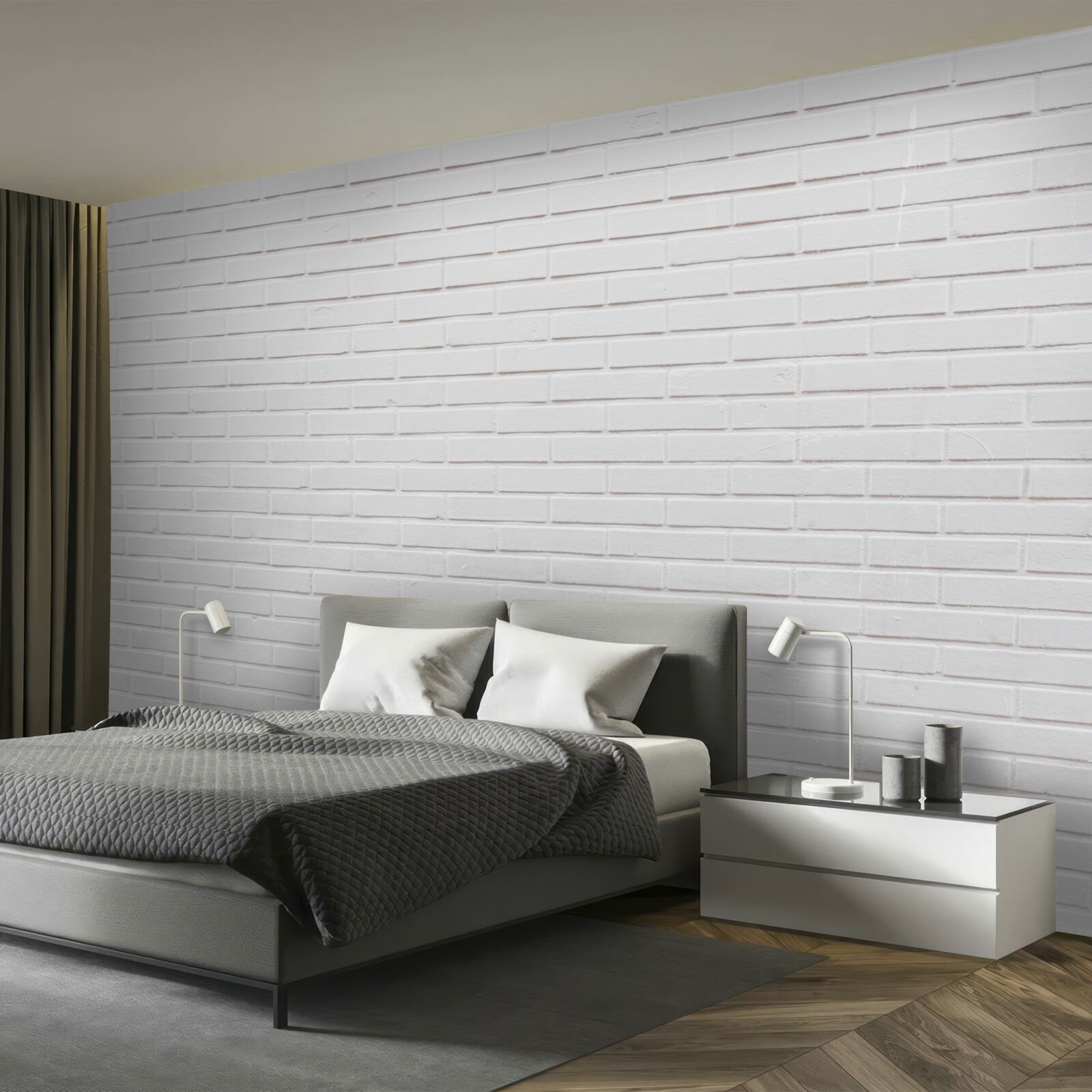 Фотошпалери цегляна стіна незаймано біла