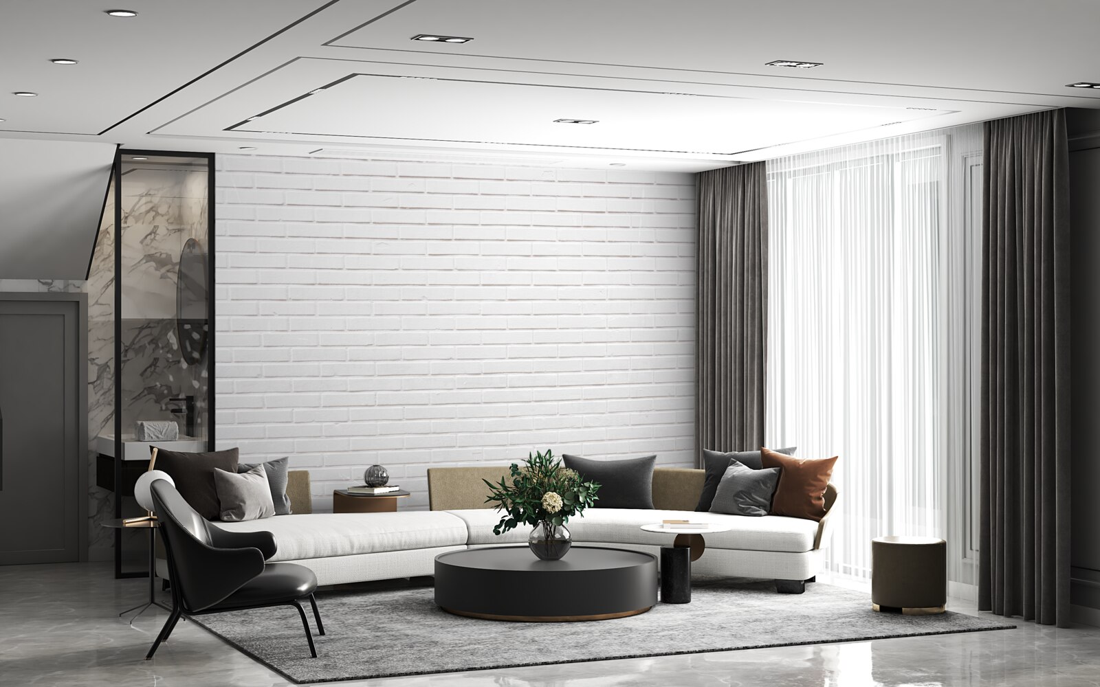 Фотошпалери цегляна стіна незаймано біла