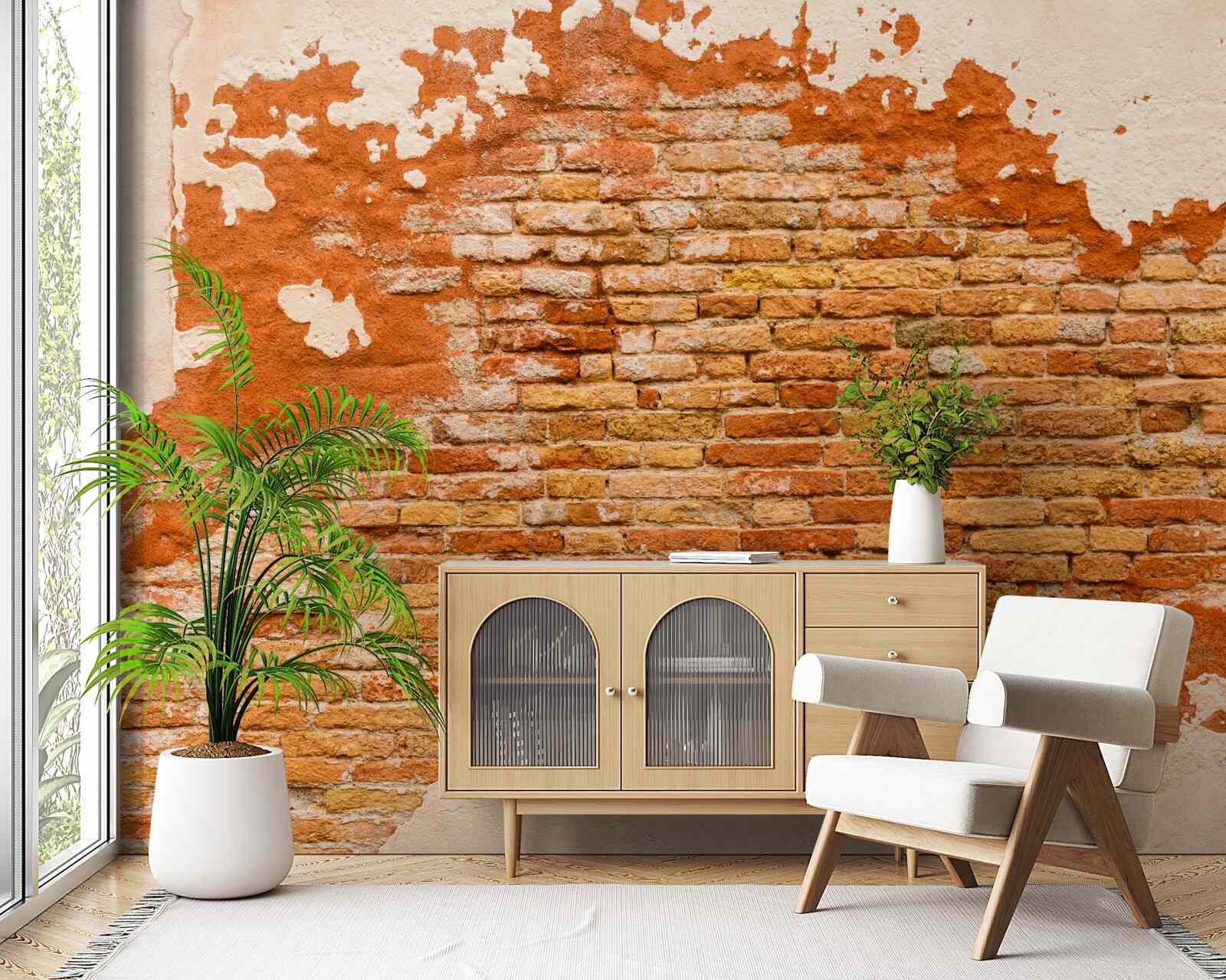 Фотошпалери цегляна стіна, яка з часом зруйнувалася