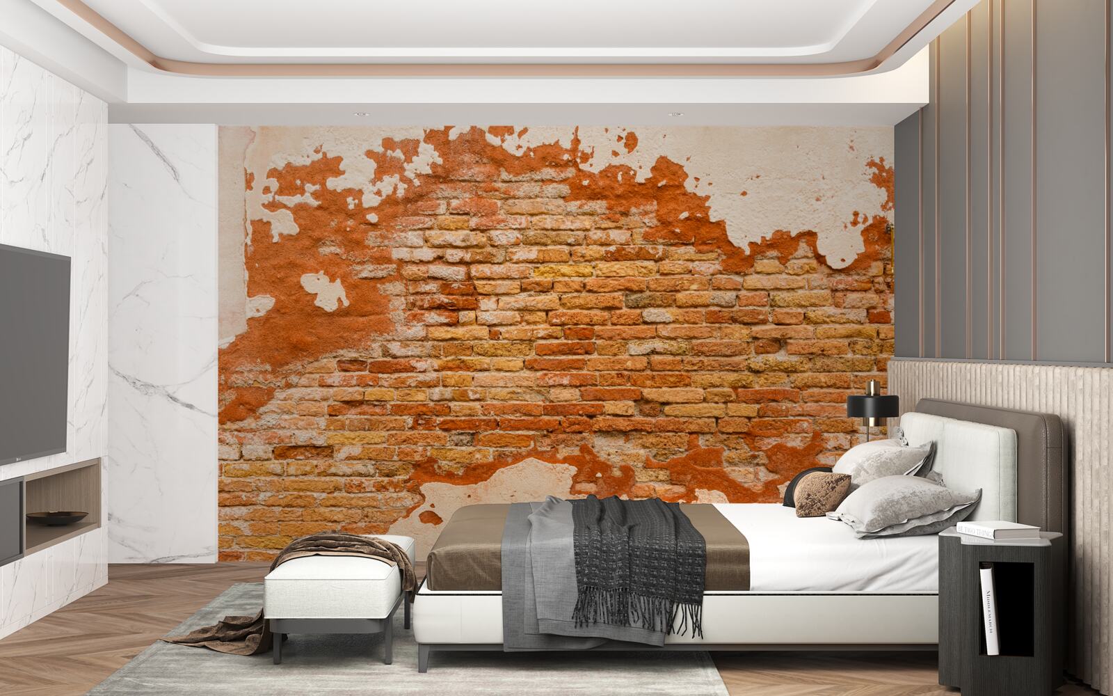 Фотошпалери цегляна стіна, яка з часом зруйнувалася