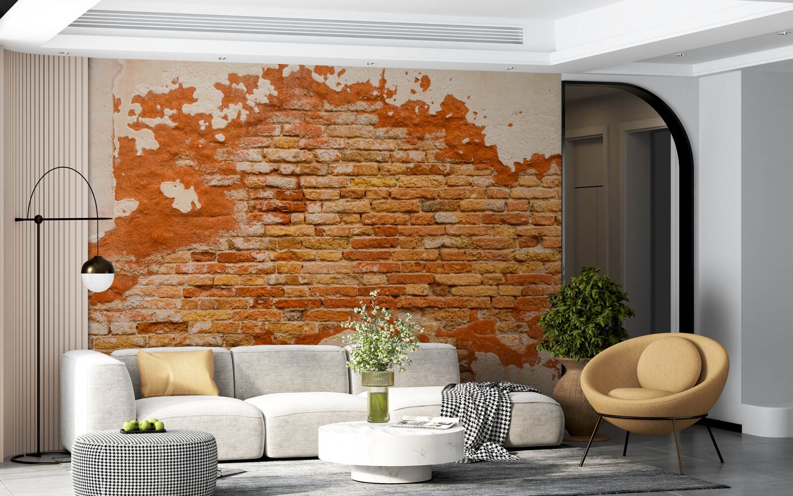 Фотошпалери цегляна стіна, яка з часом зруйнувалася