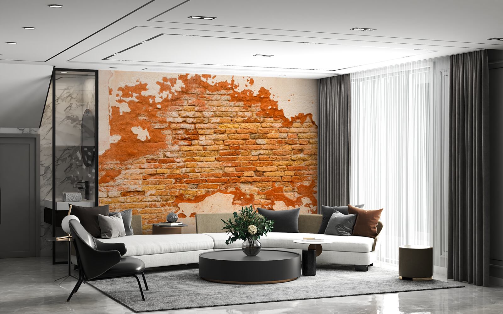 Фотошпалери цегляна стіна, яка з часом зруйнувалася