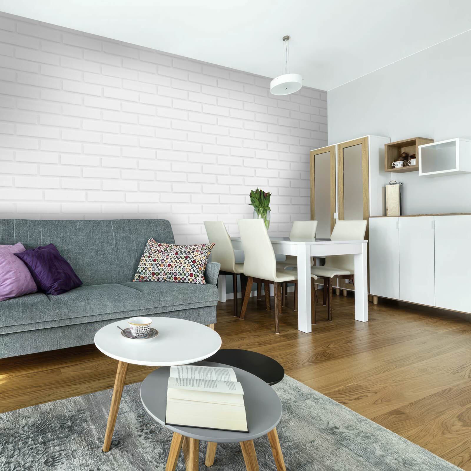 Фотошпалери цегляна стіна незаймано біла