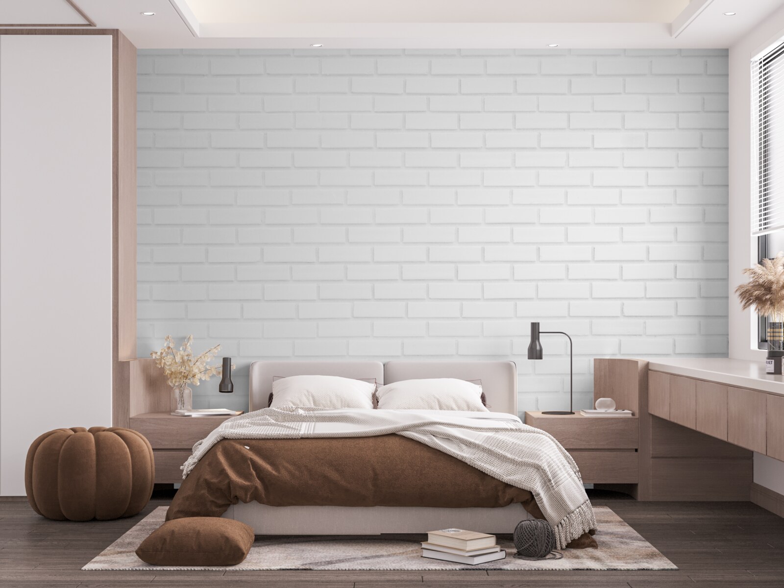 Фотошпалери цегляна стіна незаймано біла