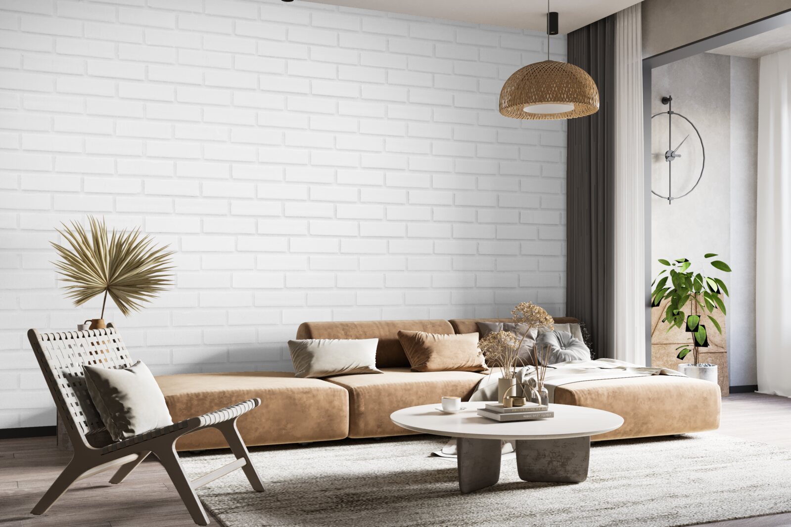 Фотошпалери цегляна стіна незаймано біла