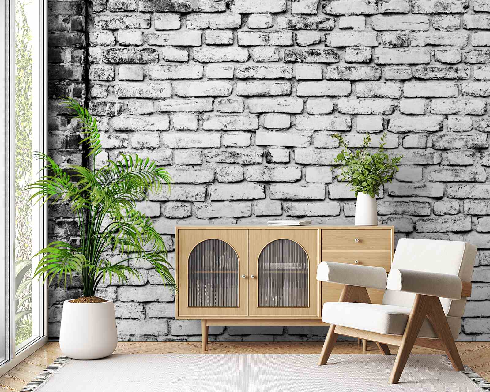 Фотошпалери Цегляна стіна зі слідами подряпин